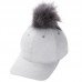  Faux Fox Fur Pompom Ball Suede Adjustable Baseball Cap HipHop Hat Winter  eb-09771019