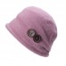 s Classic Boiled Wool Bucket Bowler Cloche Casual Bonnet Buttons Hat T178  eb-83145844