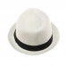 's Summer Lightweight Linen Derby Fedora Upturn Curl Brim Hat  eb-35628318