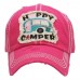 "HAPPY CAMPER" Embroidered  Vintage Style Ball Cap with Washedlook  eb-37237432