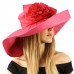 Summer Foral Ribbon Floppy Sun Big Wide Brim 7" Brim Beach Hat Adjustable Pink 26265165896 eb-91054123