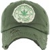 Leaf Marijuana Vintage Distressed Baseball Cap Dad Hat Adjustable  eb-65267816