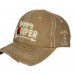 Happy Camper Embroidered    Factory Distressed Baseball Cap Khaki Hat  eb-18963766