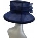 's Kentucky Derby Church Wedding Solid Iridescent Organza Summer Hat Navy  eb-97764968