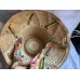   MUJER STRAW HAT W/SCARF HATBAND MADE IN ITALY Pinks Greens Blues  eb-60040934
