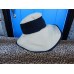 The J Peterman Company Beige Floral Fabric w/ Black Trim & Ribbon Hat s Med  eb-71376962