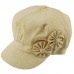 Summer Floral Linen Cotton 8 Panel Newsboy Gatsby Round Cabbie Cap Hat 655209323438 eb-86536426