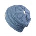 NEW CC BeanieTail COTTON Blend All Season Messy High Bun Ponytail Beanie Hat  eb-37829135