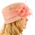 Summer Fancy 1920s Flapper Sinamay Trio Floral Cloche Bucket Church Hat Pink 799705232372 eb-34981984