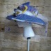 August Hat Company s Hat Blue with Floral Fabric Overlay Bow Under brim  eb-25114648