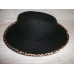 Black 100% Wool Felt Church Dress Hat with Leopard Animal Print Brim Made in USA  eb-07442367