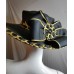 VTG DEBORAH New York Straw Tulle Black Gold Trim Huge Satin Bow Dress Hat~22.5"  eb-13574274
