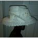  WHITE HAT LRG  BOW PEARL SEQUINS RSTONES  BLING  WIDE BRIM   eb-64686395