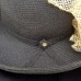 Betmar New York Hat Black Straw Classic Rolled Brim C151 Gold Mesh Back Bow  eb-65313776