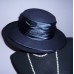 Xzetmar New York Woman Black Wool Felt Hat Satin Bow Accents Wide Brim Exclusive  eb-66227367