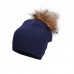 s Winter Cashmere Knit Real Fur Pom pom Fur Beanies Skull Warm Hat A392  eb-80164695