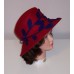 Red Hat Ladies  Red Wool Hat w/Purple Leaf Design by Betmar New York  eb-82849025