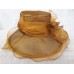 Fancy Lady's Hat  Gold  5" Brim  for Church  Weddings  Garden & Derby Parties  eb-97835367