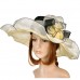 Vbiger New Kentucky Derby Organza Floral Hat Wide Brim Dress Wedding Tea Party  eb-29593388
