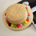  Color Ball Tassel Summer Straw Hats Wide Brim Floppy Sun Beach Cap Hat  eb-41531784