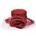 Foldable Wide Brim Organza Hat Portable Organza Bowler Sun with Flower Decor  eb-83804148