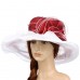 Foldable Wide Brim Organza Hat Portable Organza Bowler Sun with Flower Decor  eb-83804148
