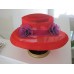 SCALA CLASSIC RED CHIFFON HAT WITH PURPLE ROSETTES  NWOT  eb-66759613