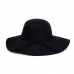 Vintage 's Wide Brim Wool Felt Bowler Fedora Hat Floppy Sun Cap  eb-53152523