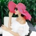 Kaisifei Bowknot Casual Straw  Summer Hats Big Wide Brim (Rose Red2)  eb-91714619