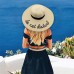 Summer  Sun Hat Wide Brim Straw Hat Letter Embroidery Foldable Beach Hat ZN  eb-55337122