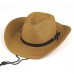 Adjustable Summer Cow Boy Trilby Fedora Straw Hats Brim Beach Caps Sombrero Hats  eb-44491809
