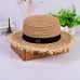 Flat Top Straw Hat Summer  Visor Sun Hat Wide Beach Cap Wide Brim Sunhat  eb-19480858