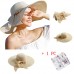  Large Floppy Folding Wide Brim Cap Summer Sun Straw Beach Hat+Handkerchief  eb-82226525