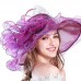 Summer Sun Hats For  Elegant Vintage Hat Wide Large Brim With Big Flower   eb-14629760