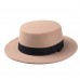  Wool Blend Boater Hat Wide Brim Bowler Cap Flat Prok Pie Gambler Top Hat  eb-27981223
