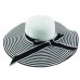 Summer Fashion Hepburn Sun Hat Wind Bowknot Black White Striped  Straw Caps  eb-55898261