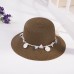  Straw Sun Hat Wide Brim Shell Decor Bucket Hats Casual Sunshade Beach Hat  eb-97153132