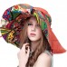Hat Sun Flower Ladies Bohemian  Wide Brimmed Foldable Anti Uv Beach Beautiful  eb-90718858