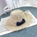 Holiday Parentchild Strawl Bow Tie Handwoven Wide Bri Beach Sun Wide Brim Hats  eb-91272641