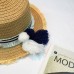 Unisex Boater Sun Hat Summer Wide Brim Beach Hat with Tassel Flat Top Straw Hat  eb-89651942