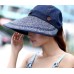  solid denim removable striped panama wide brim visors foldable beach cap  eb-27954694