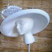 August Hat Company s Hat White w/ White Ruffle Ribbon & Feather  eb-53367632