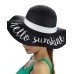 NEW CC 's Paper Weaved Beach Time Embroidered Quote Floppy Brim CC Sun Hat  eb-45707939