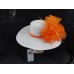 August Hat Company 's White Wide Brim Hat Orange Bow OS NWT 766288182745 eb-58095563