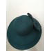 s Ocean Dark Teal Blue Green Hat Wide Brim Studded Bow August 21 1/2”Church  eb-64756235
