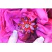 PHILIP TREACY LONDON Red Wool Felt Wide Brim Hat Feathers Flowers Rhinestones  eb-83246924