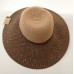 's Crushable Brown Wide Brim Straw Floppy Hat SPF50 Glitter Small Bow Paper  eb-14447436