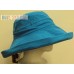 BLUE 100% COTTON WOMEN LARGE 5" WIDE BRIM BUCKET SUN UPF BLOCK 50+ CAP COVER HAT  eb-95629854