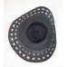 Black Straw Woven Cut Out Floppy Wide Brim Garden Sun Beach Hat 21" Headband  eb-16709572
