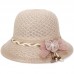 2018 Fashion 's Straw Wide Brim Flowers Summer Hollow out Beach Cap Sun Hat  eb-22749998